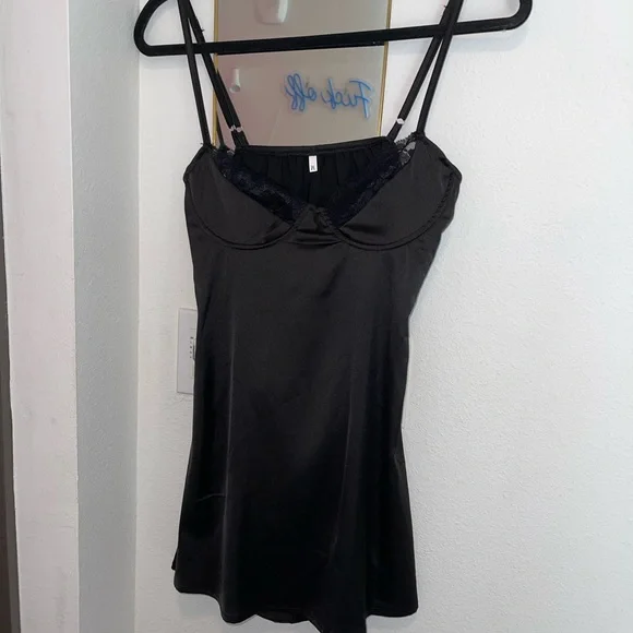 NWOT Black Slip Dress - Picture 2 of 5